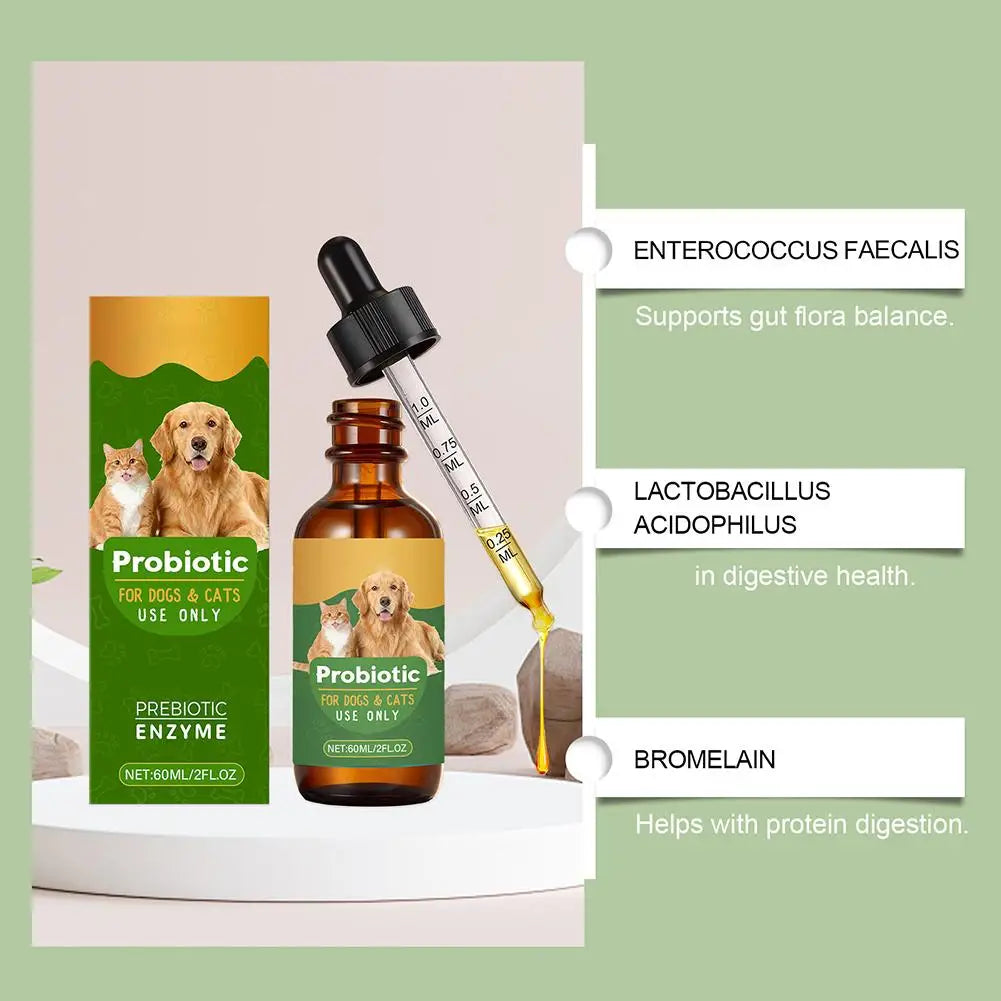 Pet Nutrition Supplement Probiotic Drops Containing Enzymes Used For Dog Cat Digestion And Boosts Immune Daily Health Supplement