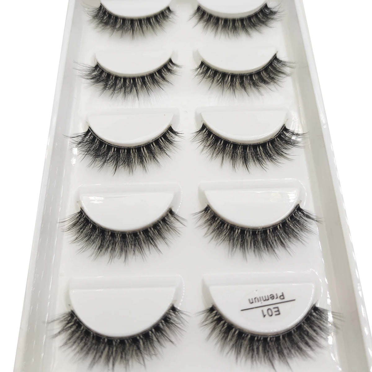 Transparent 3D Mink Eyelashes, Natural Clear False Eye Lashes, Soft Invisible Eyelash, Wispy Makeup Faux Cils, H13 X08, 5 Pairs