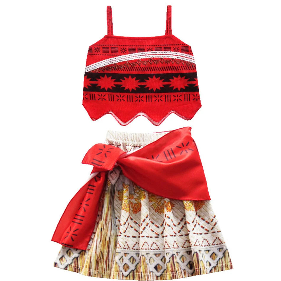 New Movie Moano 2 Dress Girl Halloween Cosplay Costume Carnival Party Princess Children Ocean Adventure Vaiana Dress