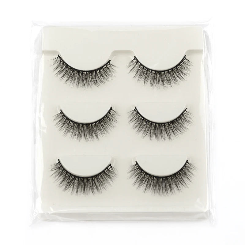 SHIDISHANGPIN False Lashes Extension 3/10 Pairs 3D Mink Eyelash Half Lashes Natural Cat Eye Eyelashes Makeup Faux Cils Fake Lash