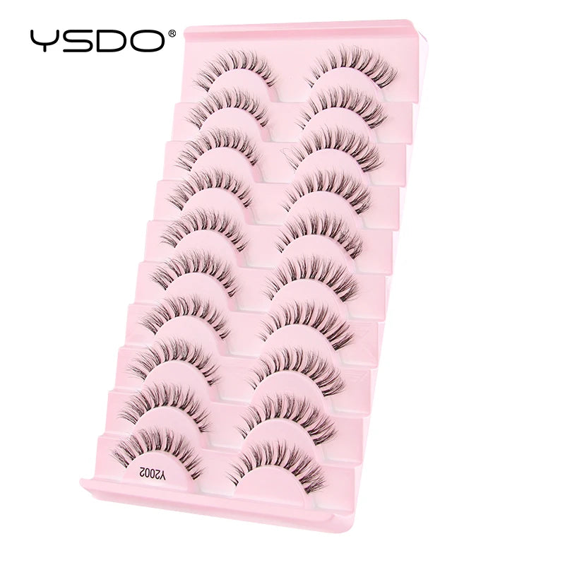 YSDO Half Eyelashes 3/10 Pairs Natural Full False Eyelashes 3D Lashes Cat Eye Fake Eyelashes Extension Faux Cils Makeup Tools