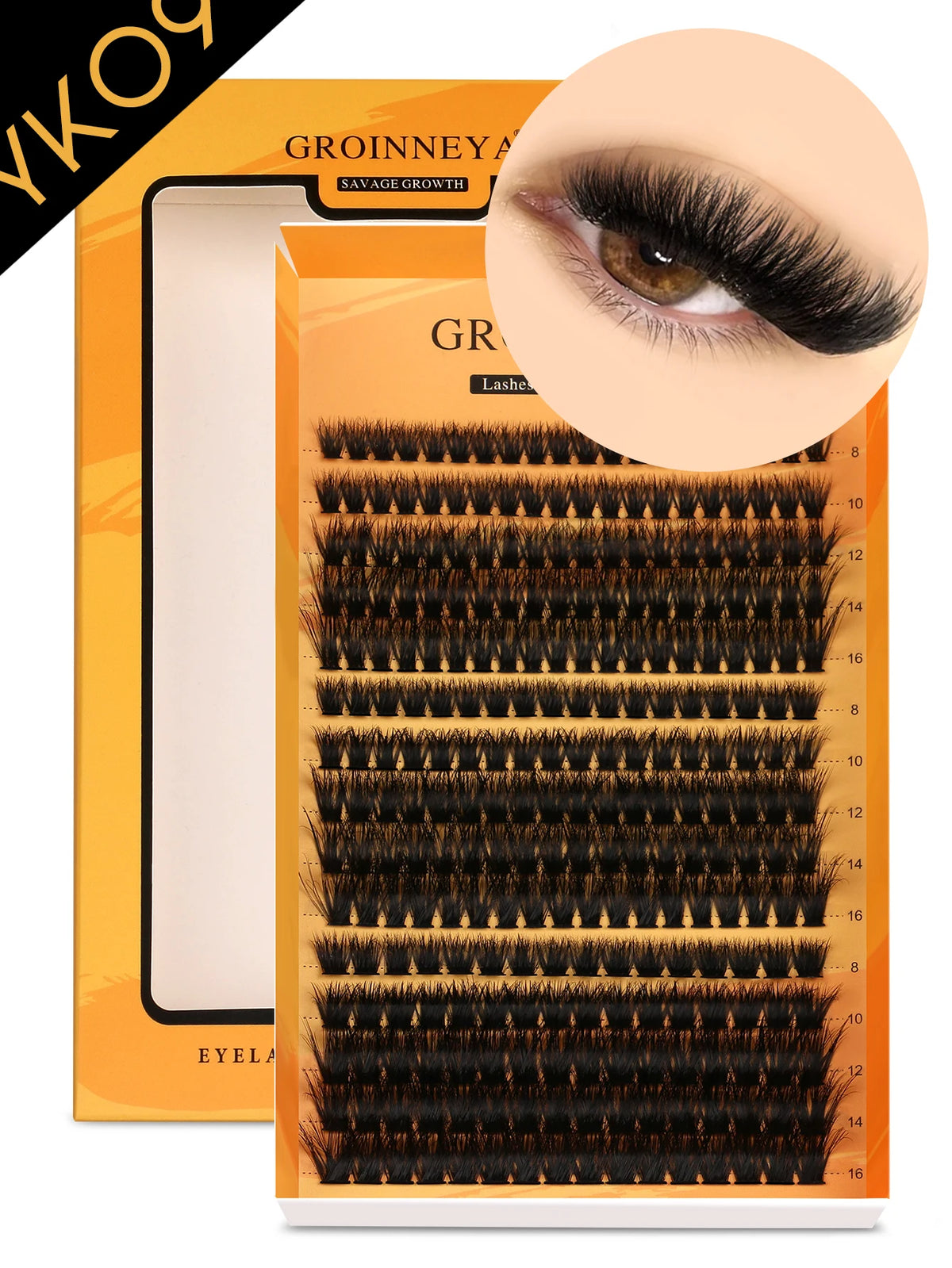 GROINNEYA DIY Eyelashes Cluster Lashes Lash Extension Natural Soft 100% Handmade Mink Lashes Reusable Makeup