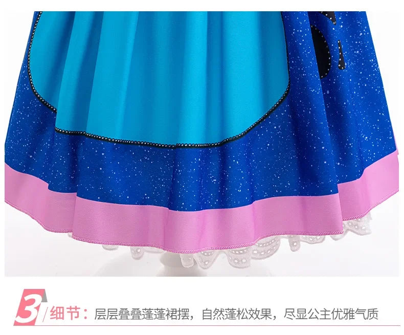 Cartoon Cute Movie Stittch Dress for Girls Role Playing Costume Stage Performance Halloween Carnival Children's Dress Up Gifts