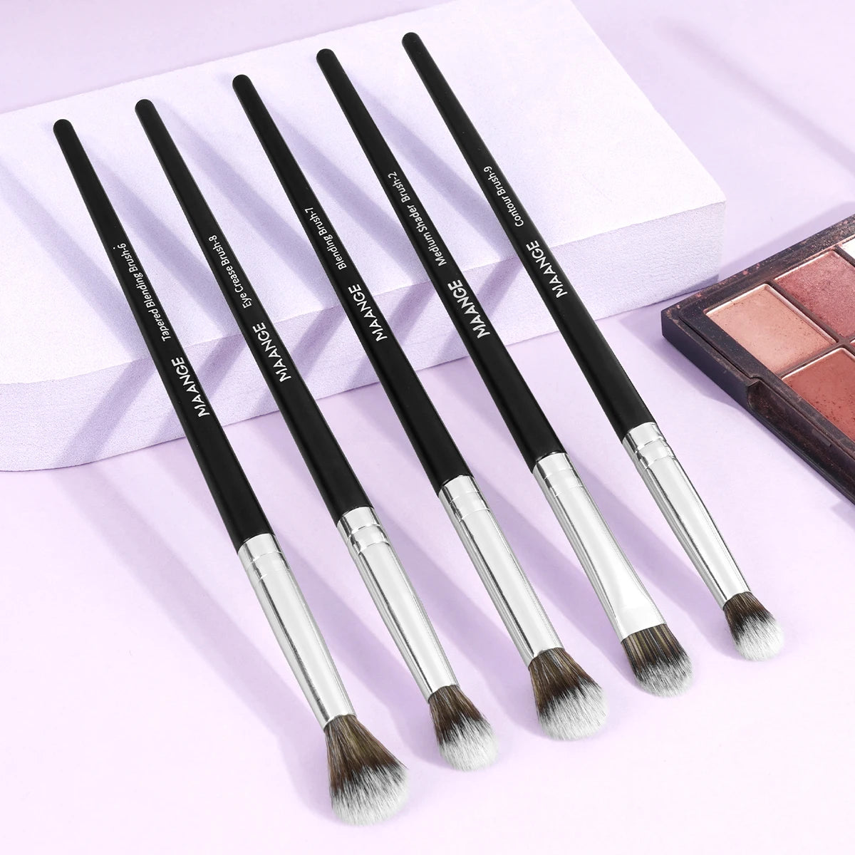 MAANGE 5PCS Eye Shadow Makeup Brush Set Concealer Brush Eye Cosmetic Soft Bristles Shader Brush Portable Beauty Makeup Tools