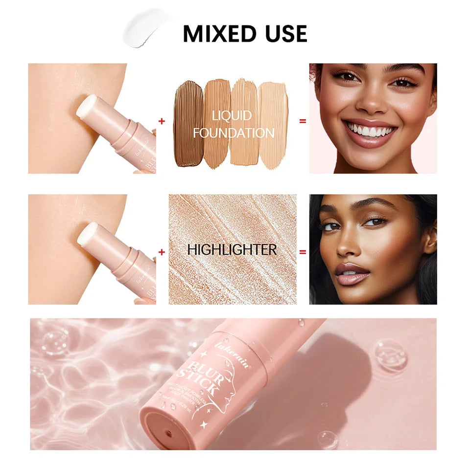 Blur Stick Instant Pore Eraser Primer Makeup Long-Lasting Oil Control Moisturizing Matte Finish Blur Pores Makeup