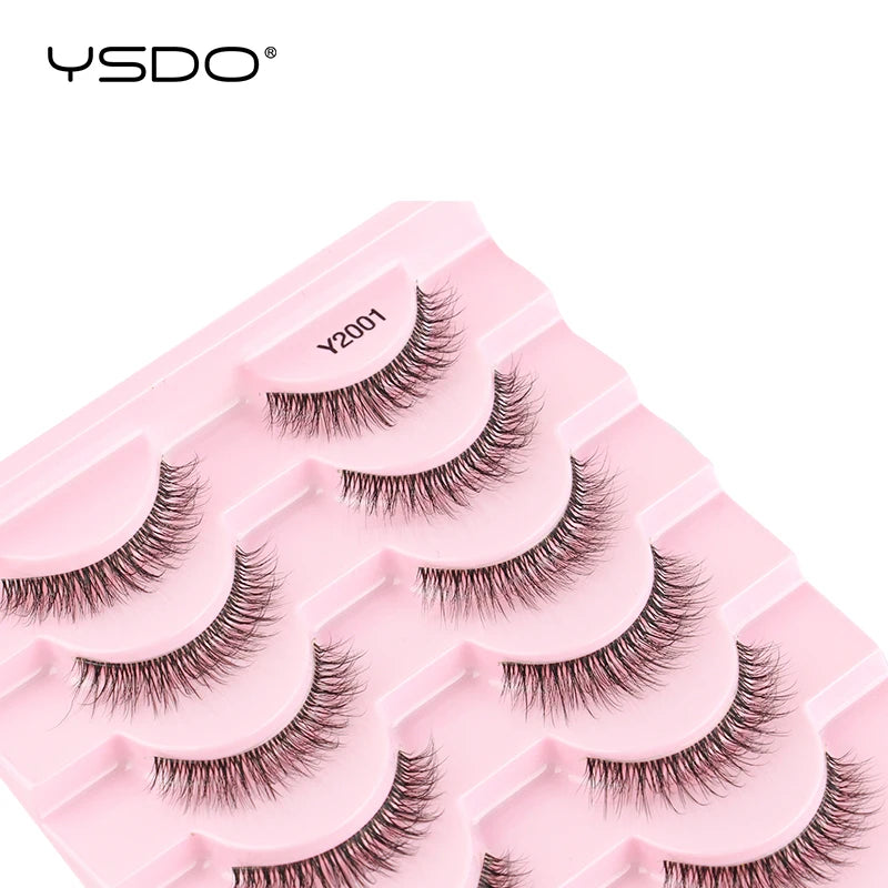 YSDO Half Eyelashes 3/10 Pairs Natural Full False Eyelashes 3D Lashes Cat Eye Fake Eyelashes Extension Faux Cils Makeup Tools