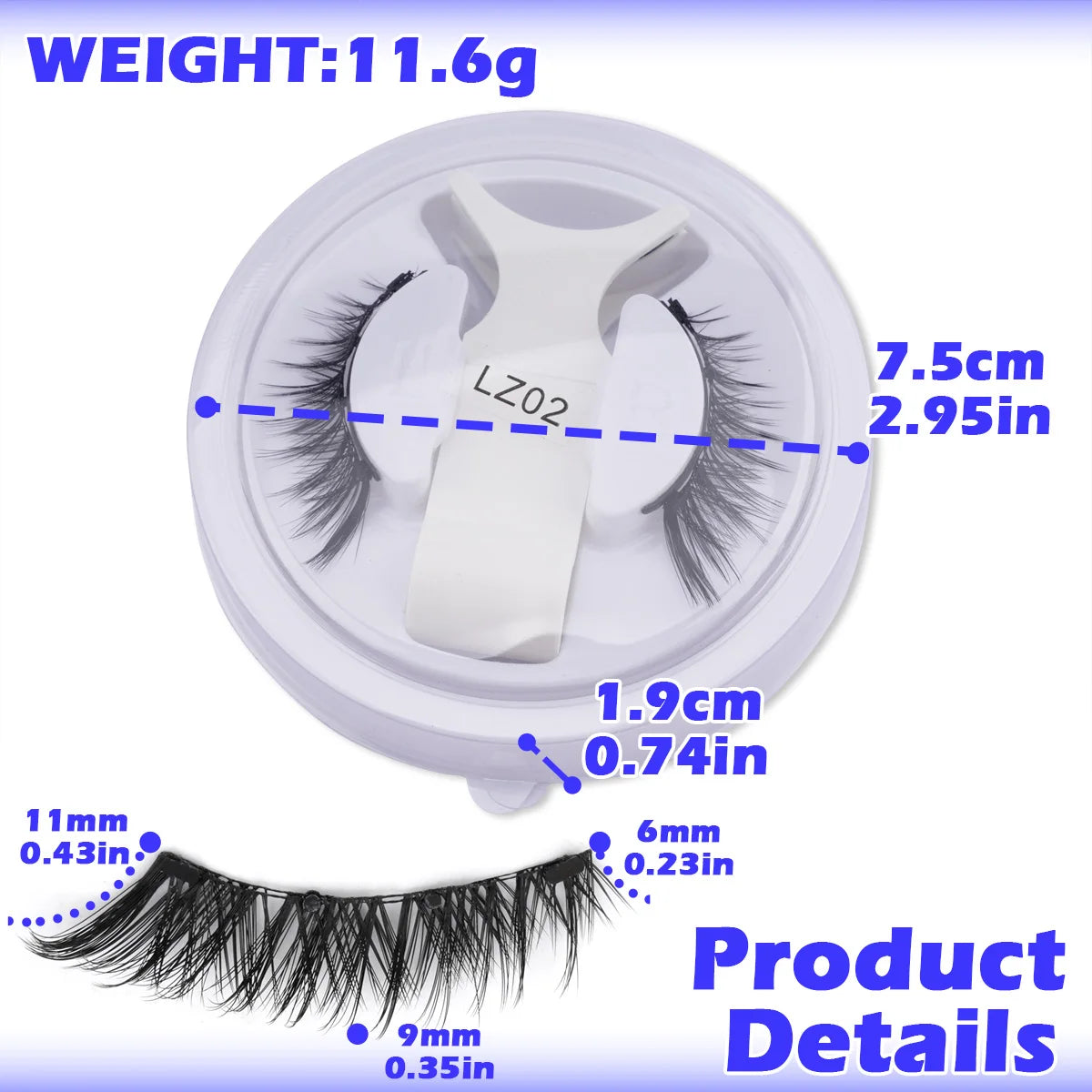 Magnetic Eyelashes No Glue Needed Reusable Natural Look 3D Faux Mink Lashes Easy Apply Magnetic Lashes Set for Eye Makeup Tool