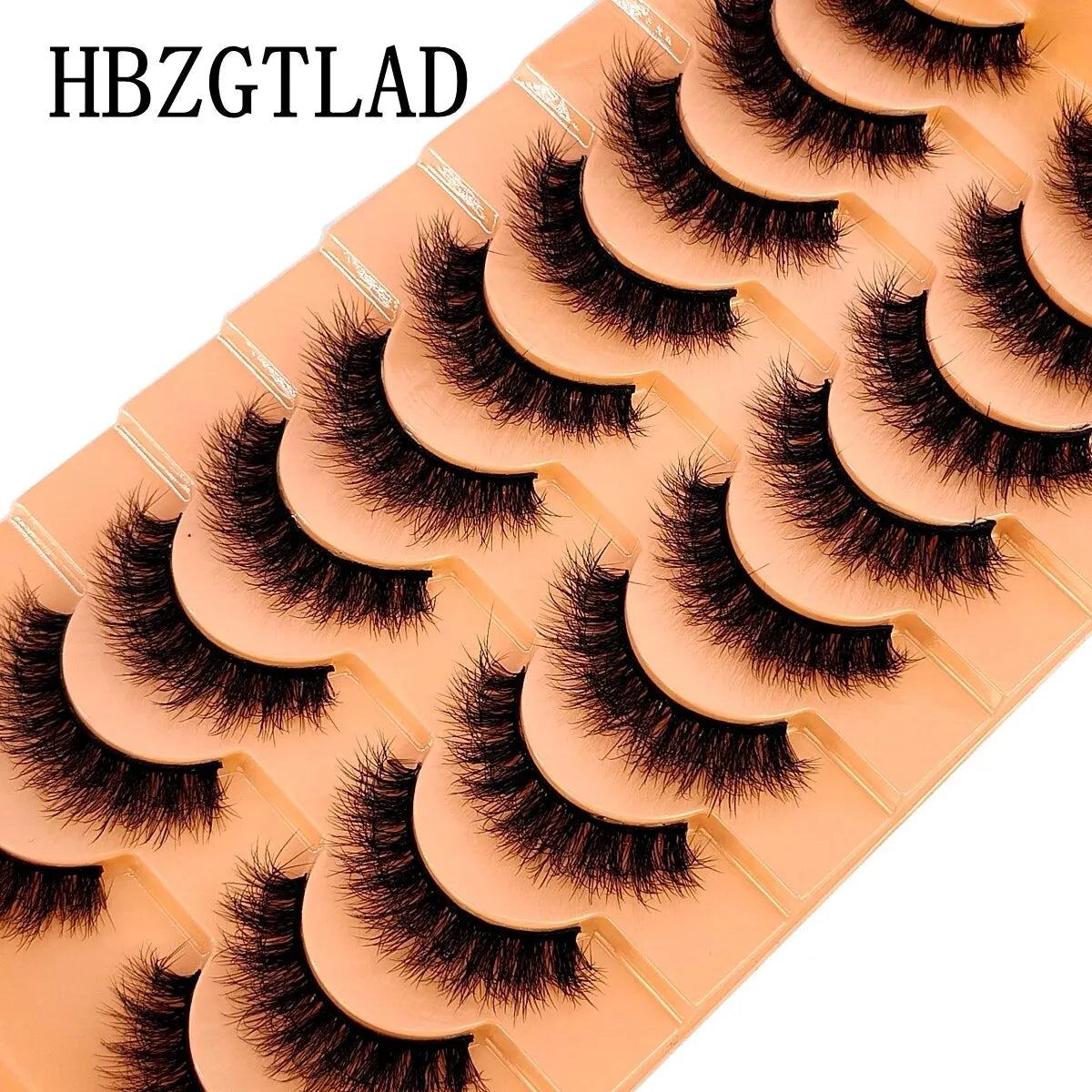 New 7/10 Pairs Faux Mink Eyelashes Handmade False Eyelashes Natural Nude Makeup Simulation Cross Messy Eye 3D Curly Eyelashes