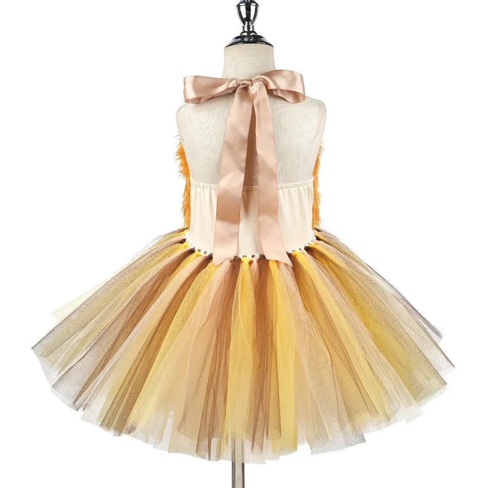 Halloween Girls Animal Lion Play Costume Carnival Forest Theme Party Dress Up Stage Show Costume Girls Animal Play Costume