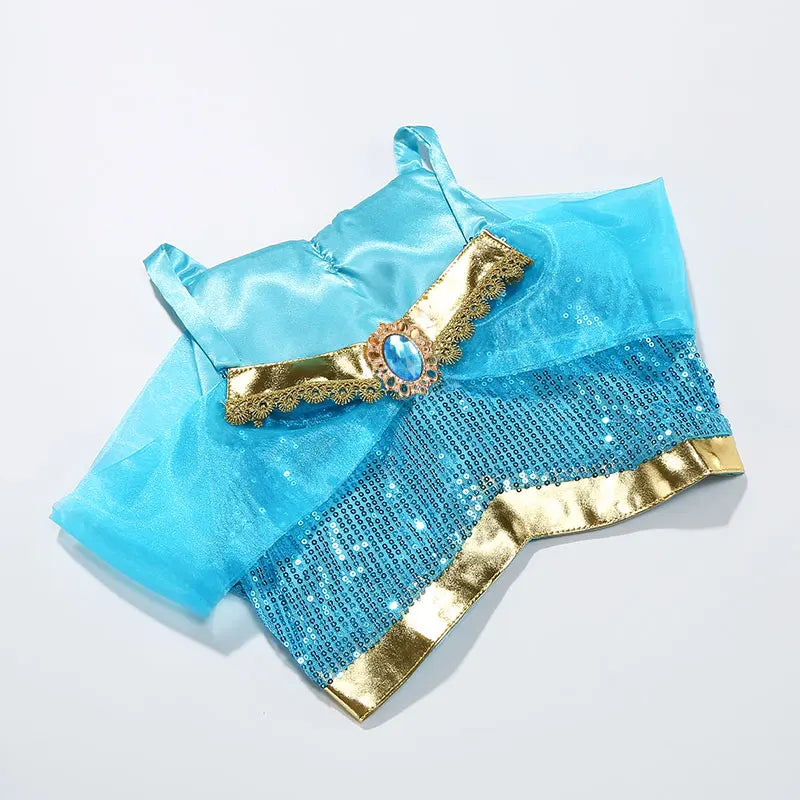 Jasmine Princess Dress for Girls Cosplay Aladdin Magic Lamp Costume Outfit Girls Halloween Kids Birthday Carnival Dance Vestidos