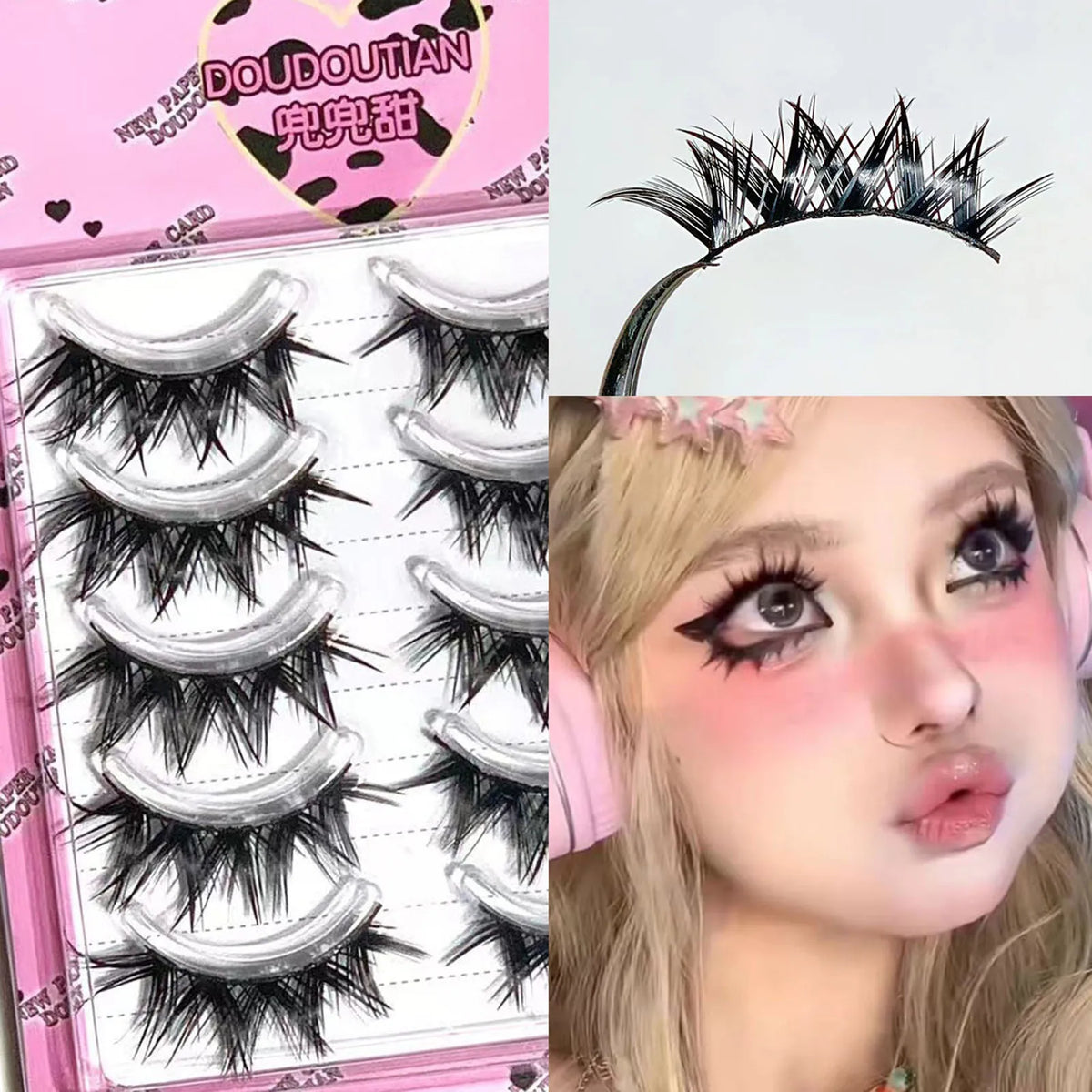 One-Piece Long Strip False Eyelashes Spicy Girl DIY Cosplay Wispy Strip Eyelashes Makeup Tool