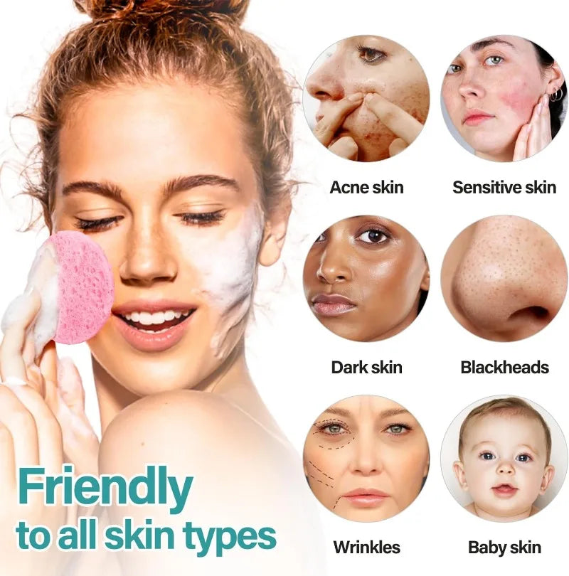 1-50PCS Compressed Wood Pulp Facial Sponges Flower Shape Exfoliating Face Cleanser Pads Makeup Remover Skin Care
