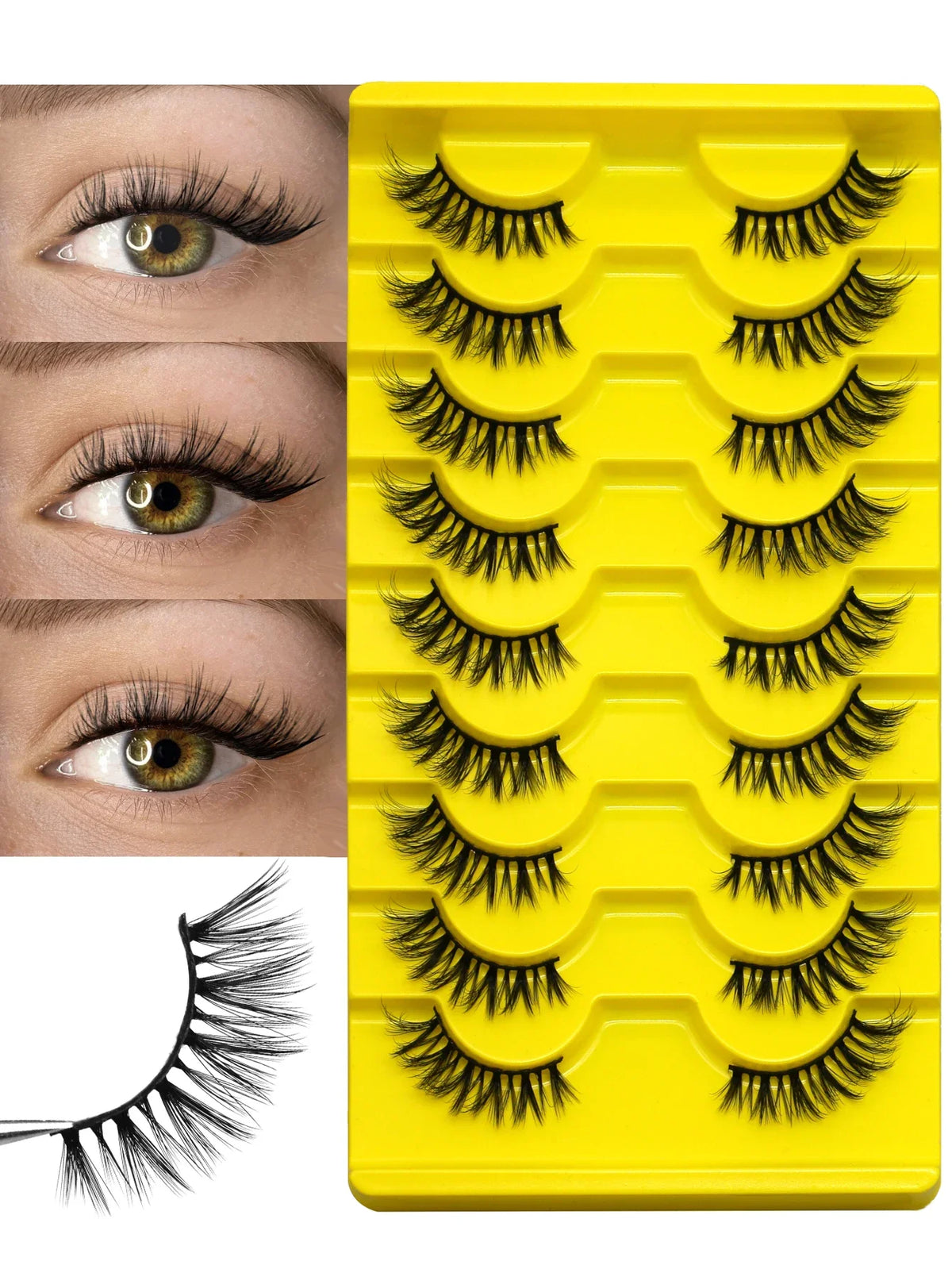 Veltrinay Half Eyelash Fake Eyelashes Eye Tail Lift Effect Sexy Soft False Eyelashes High Quality Reusable Fake Lashes Makeup