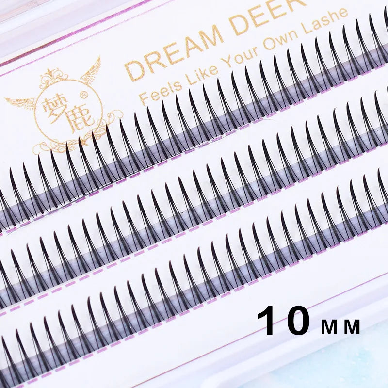 8-12mm A-Type Brown Individual Cluster Lashes, Soft Natural Fairy Strand Eyelashes, black Lashes for Korean Makeup Look