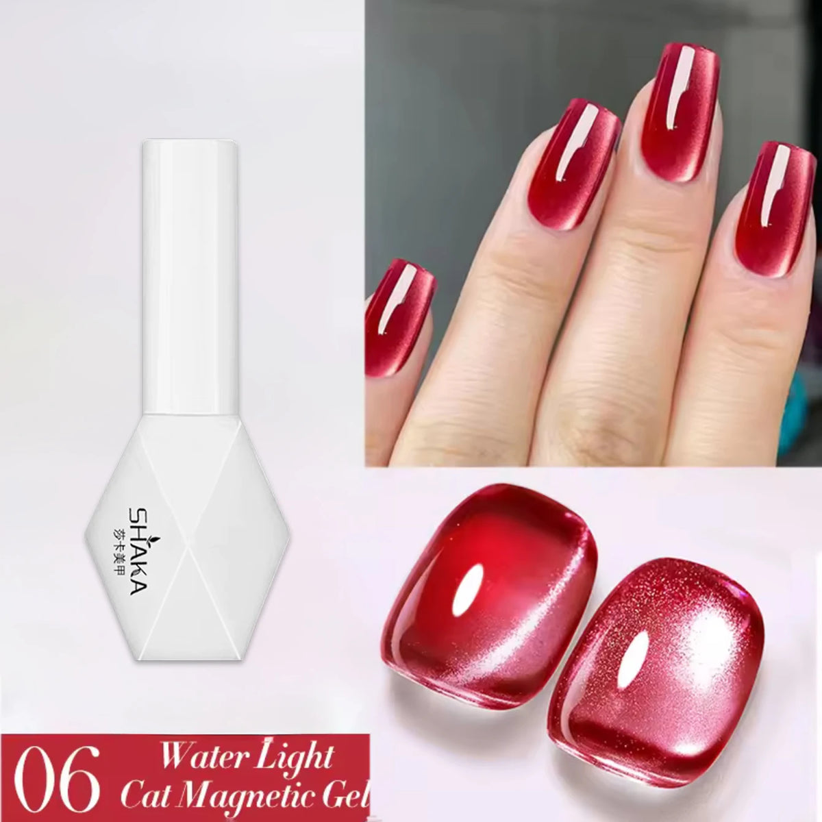 WS 10ml 6-Color Silver Water Light Cat Magnetic Gel Nail Polish Nail Supplies Vernis Semi Permanent Gel for Fall Winter Nails