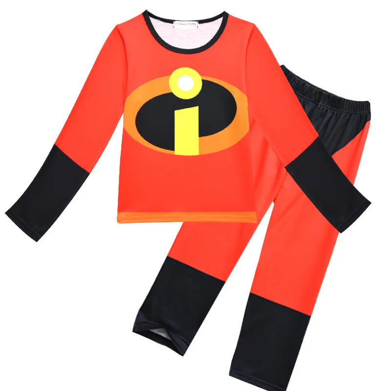 New Baby Kids The Incredibles Cosplay Costume Anime Red Set Halloween Costumes for Boys Girls Mask Cloak