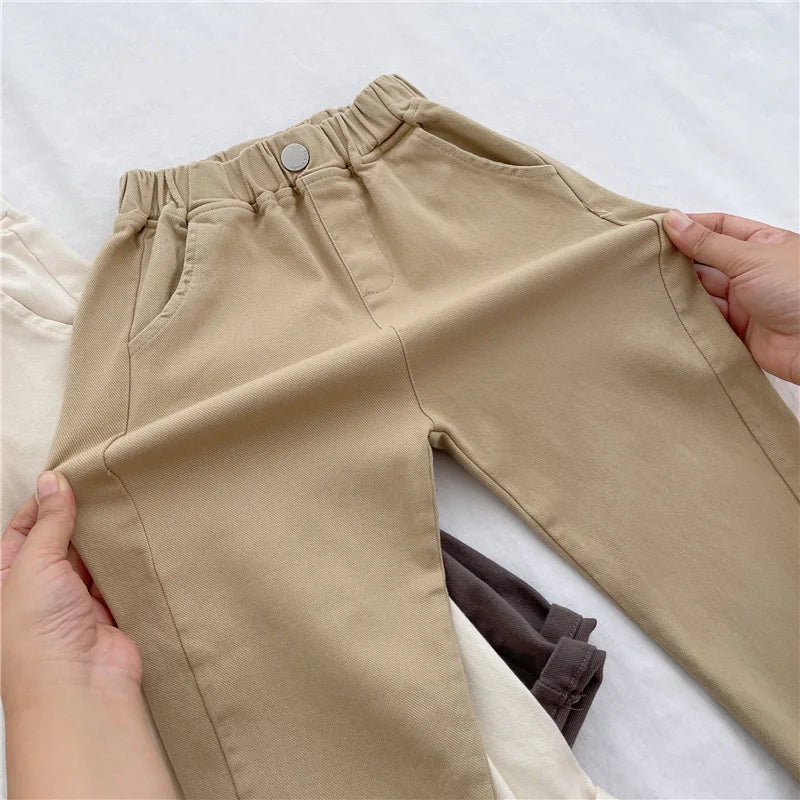 Spring Boys Casual Pants 2-8 Years Old Children Harem Pants Summer Girls Loose Solid Color Sport Trousers Kids Fashion Clothes