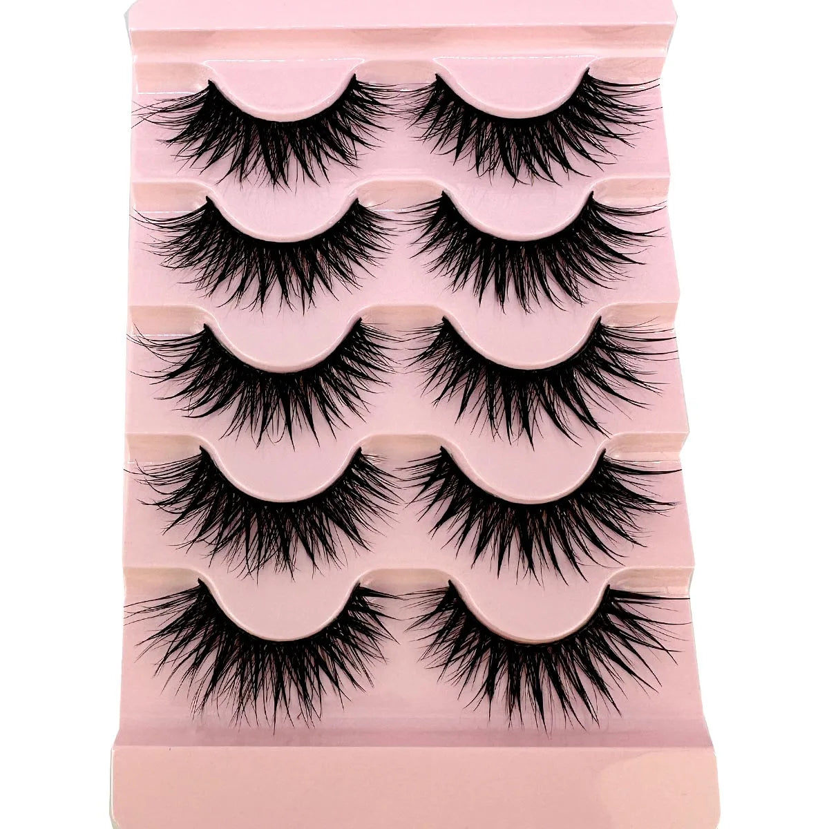 New 5 Pairs Wet False Eyelashes Naturally Wear False Eyelashes Everyday Sharp Tail Thick Simulation Cross Makeup Lashes