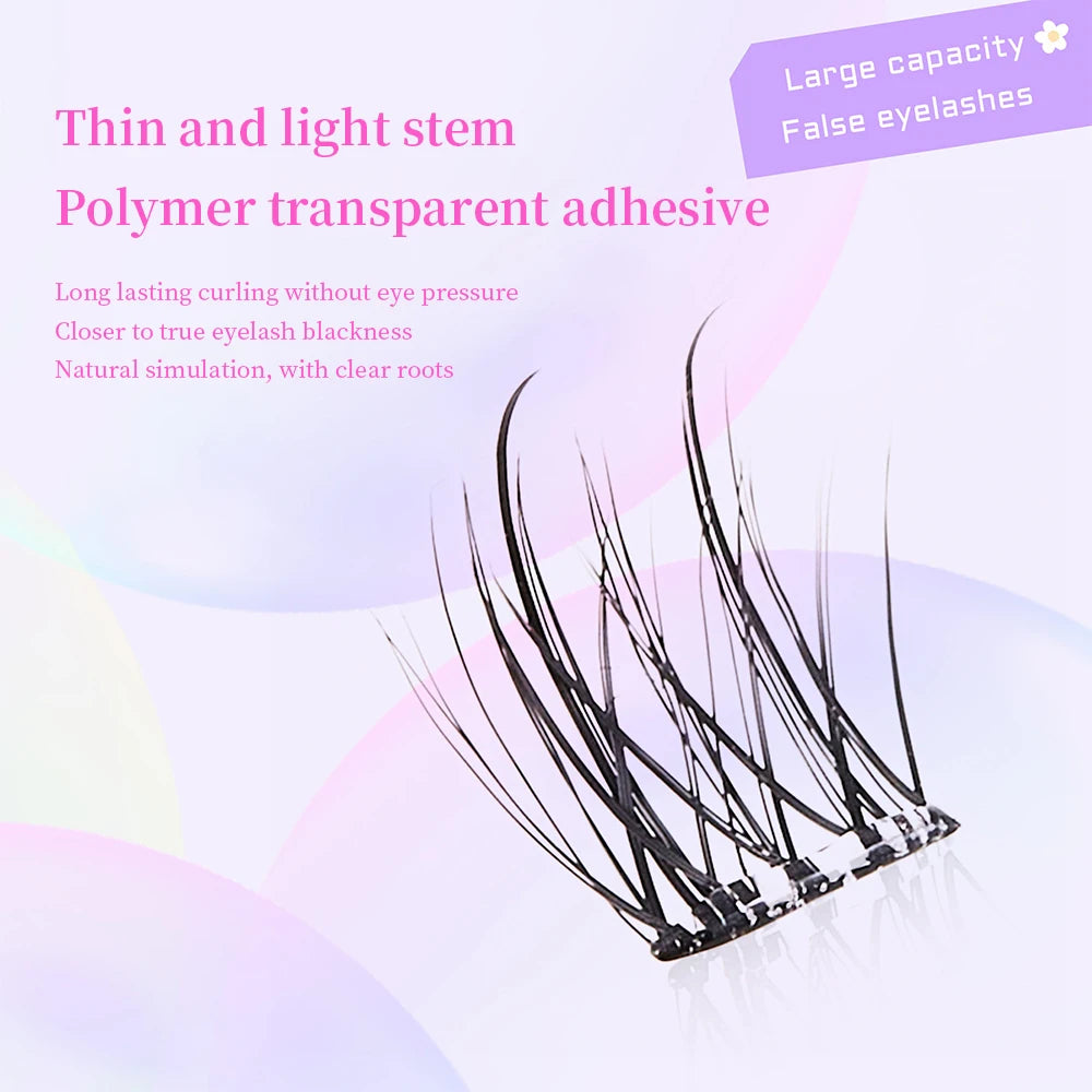 BQI 10 Rows Camellia Glue-free Large-capacity False Eyelashes, Natural Upper And Lower Eyelashes, Daily Makeup False Eyelashes