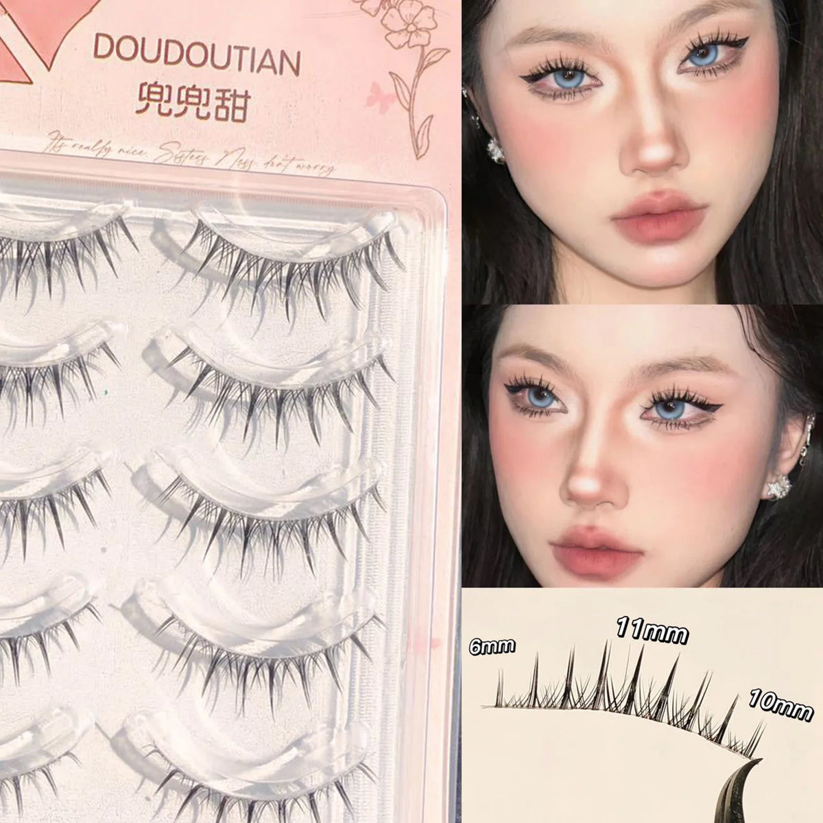 One-Piece Long Strip False Eyelashes Spicy Girl DIY Cosplay Wispy Strip Eyelashes Makeup Tool
