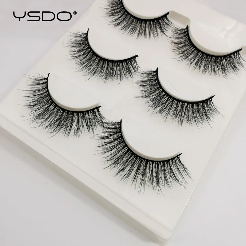 YSDO Half Eyelashes 3/10 Pairs Natural Full False Eyelashes 3D Lashes Cat Eye Fake Eyelashes Extension Faux Cils Makeup Tools