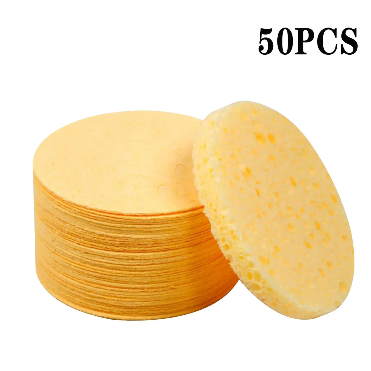 1-50PCS Compressed Wood Pulp Facial Sponges Flower Shape Exfoliating Face Cleanser Pads Makeup Remover Skin Care