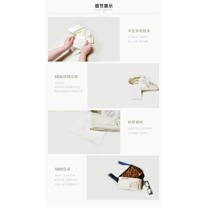 20pcs/bag Disposable Face Towel Soft Individual Pocket Paper Tissue Facial Cleansing Wet Dry Makeup Wipes Beauty Square Towel