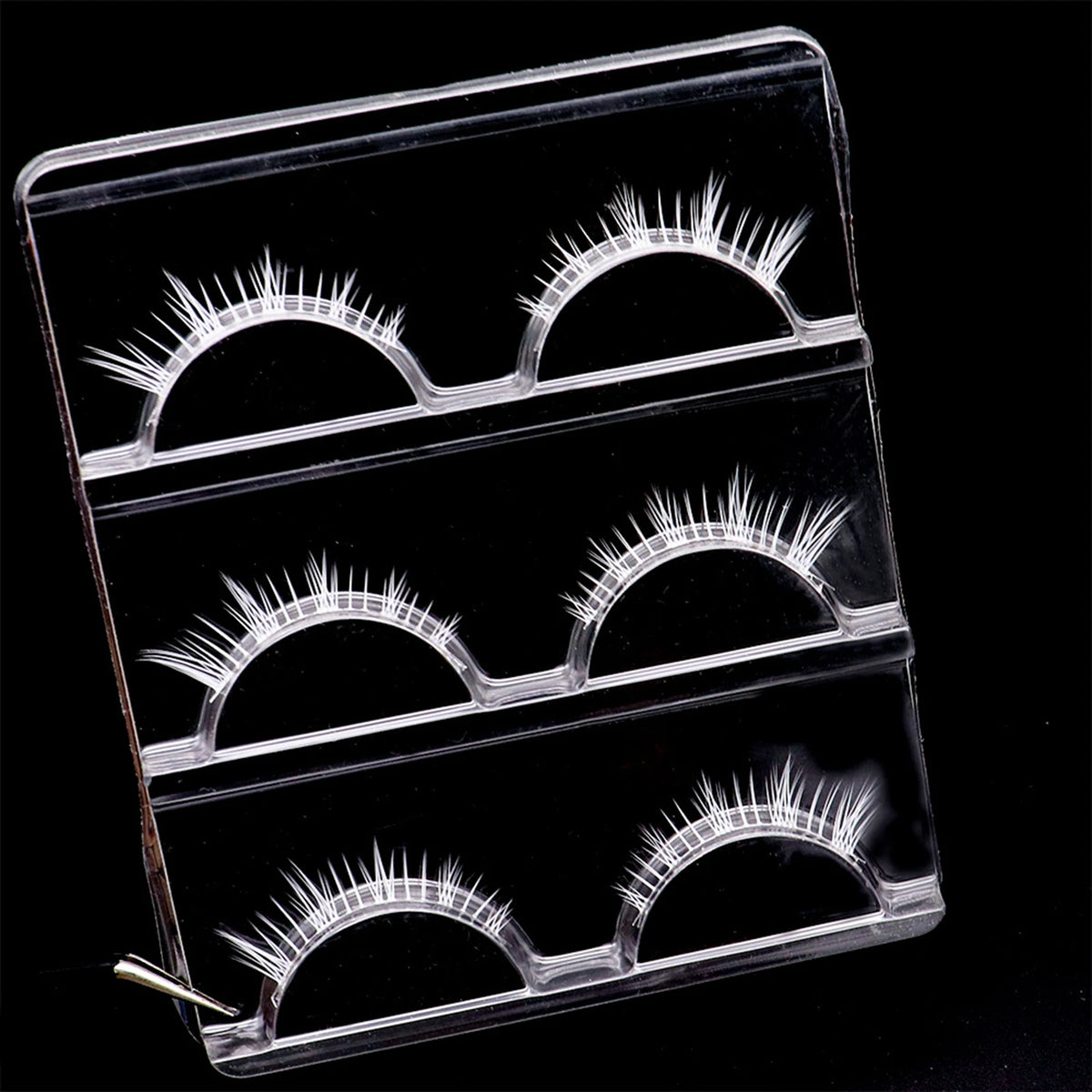 White False Eyelashes Cosplay Strip Lashes Dramatic Volume DIY Wispy Eyelashes for Anime Party Makeup Supplies Black/White