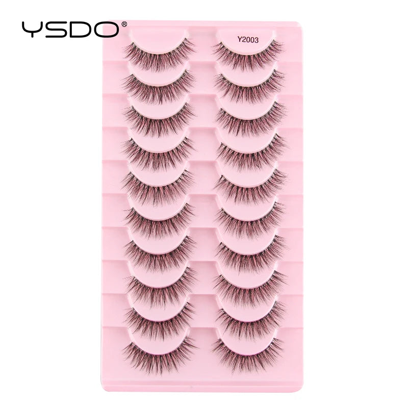 YSDO Half Eyelashes 3/10 Pairs Natural Full False Eyelashes 3D Lashes Cat Eye Fake Eyelashes Extension Faux Cils Makeup Tools