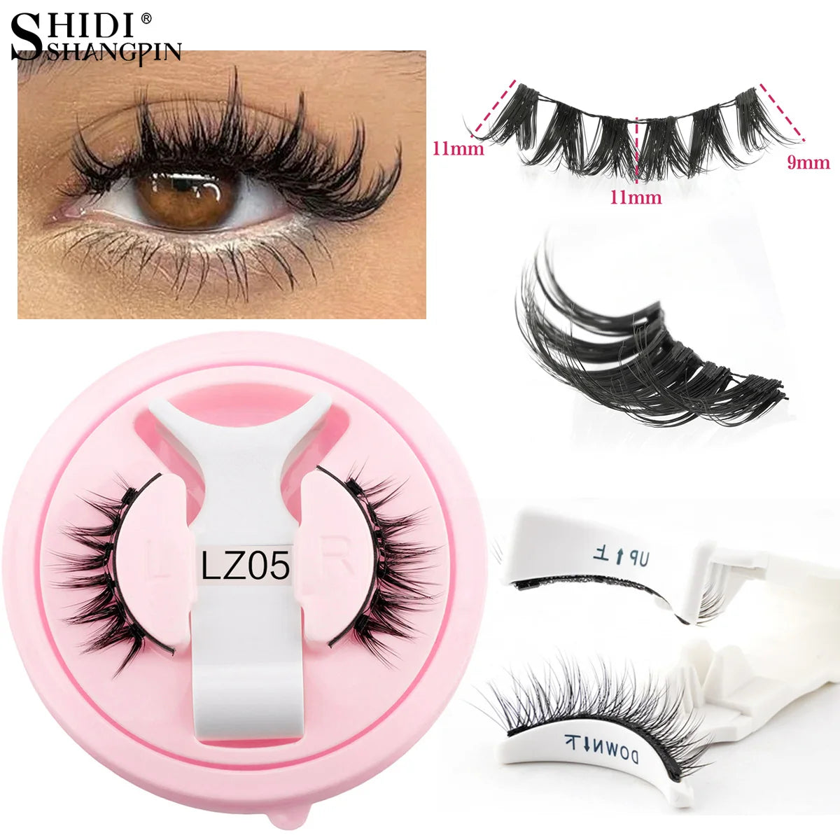 Magnetic Eyelashes No Glue Needed Reusable Natural Look 3D Faux Mink Lashes Easy Apply Magnetic Lashes Set for Eye Makeup Tool