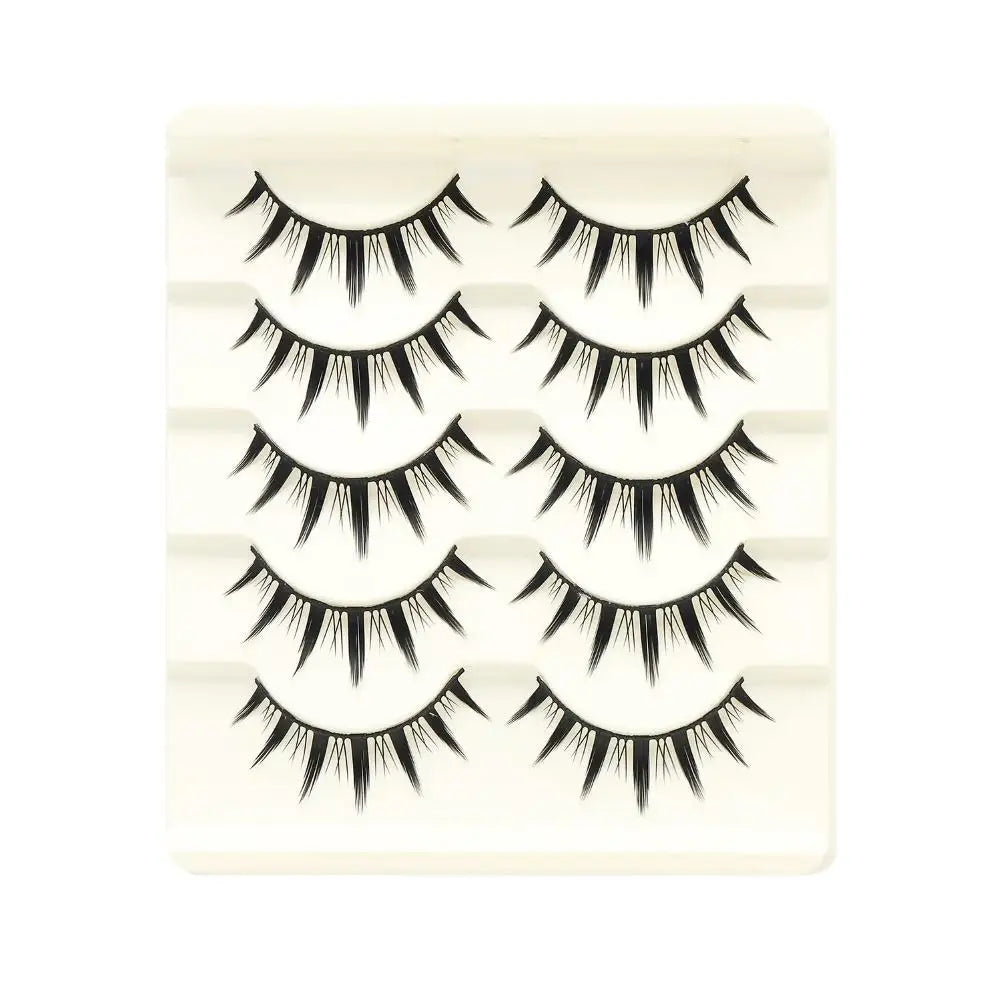 10 Pairs Manga Lashes Cosplay Fake Eyelashes Strip Lash Soft Natural Look Fox Eye Korean Manhua Makeup False Eyelashes