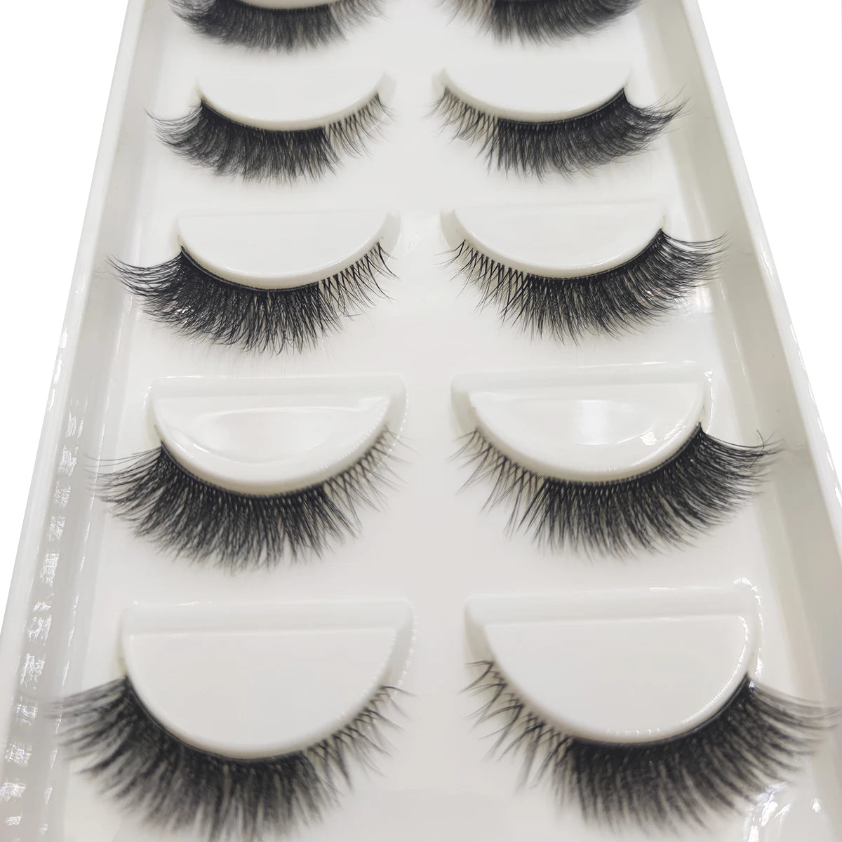 Transparent 3D Mink Eyelashes, Natural Clear False Eye Lashes, Soft Invisible Eyelash, Wispy Makeup Faux Cils, H13 X08, 5 Pairs