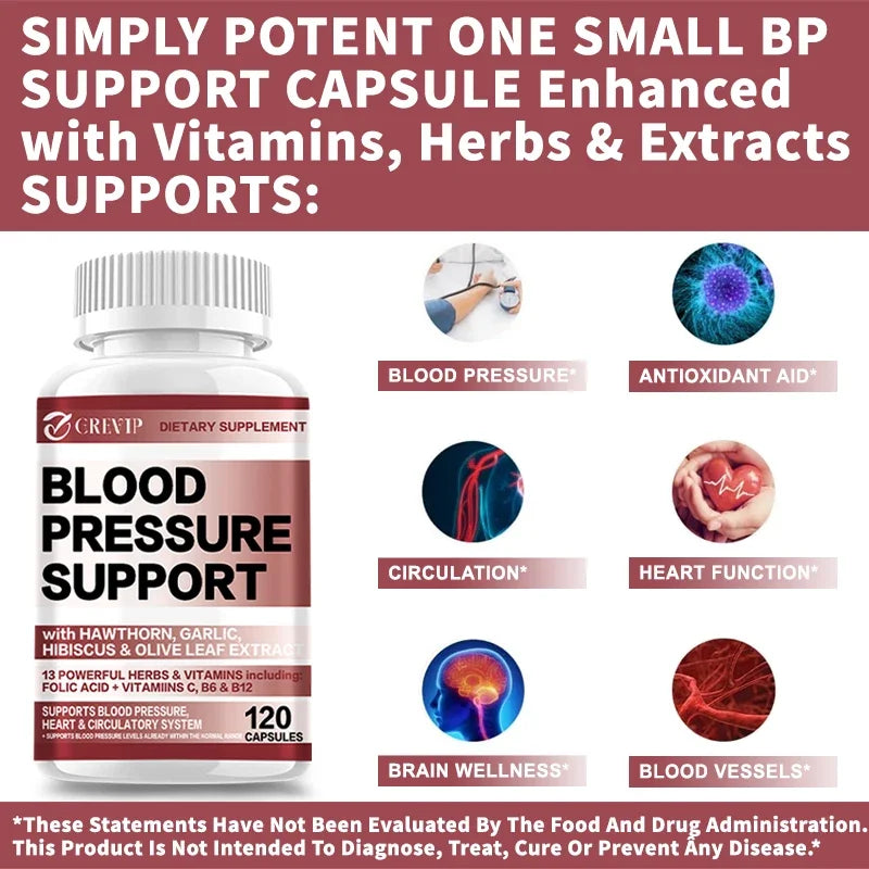 Blood Pressure Supplement - Supports Balanced Blood Pressure Levels and Promotes Heart and Brain Health