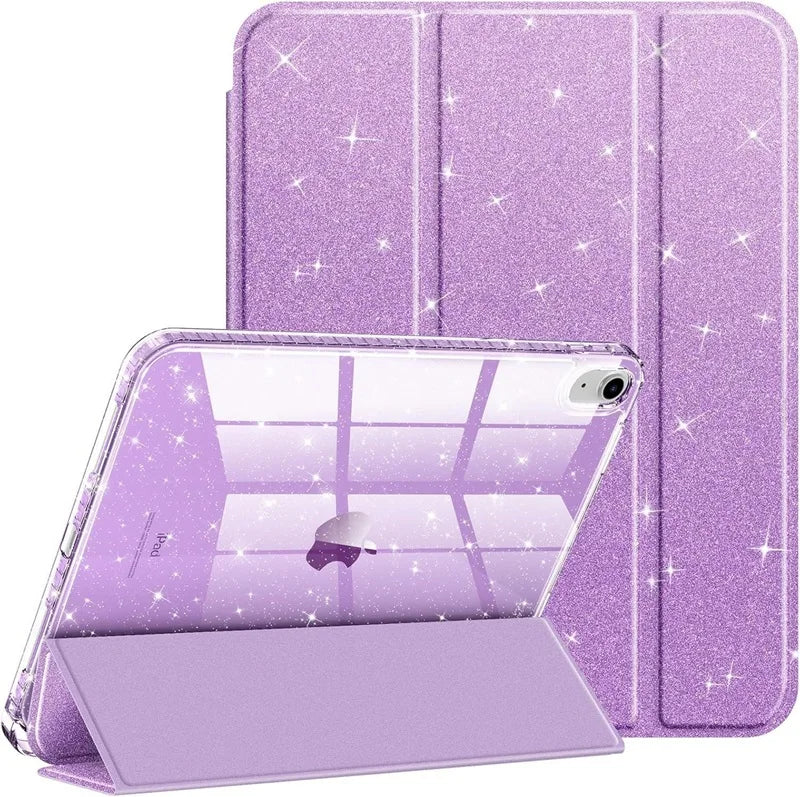 For iPad 11th 12th A19 Case 10th Gen With Pencil Holder Funda iPad Air 11 13 M4 pro 11 12.9 4 5 10.9 10.2 Smart Glittering Cover
