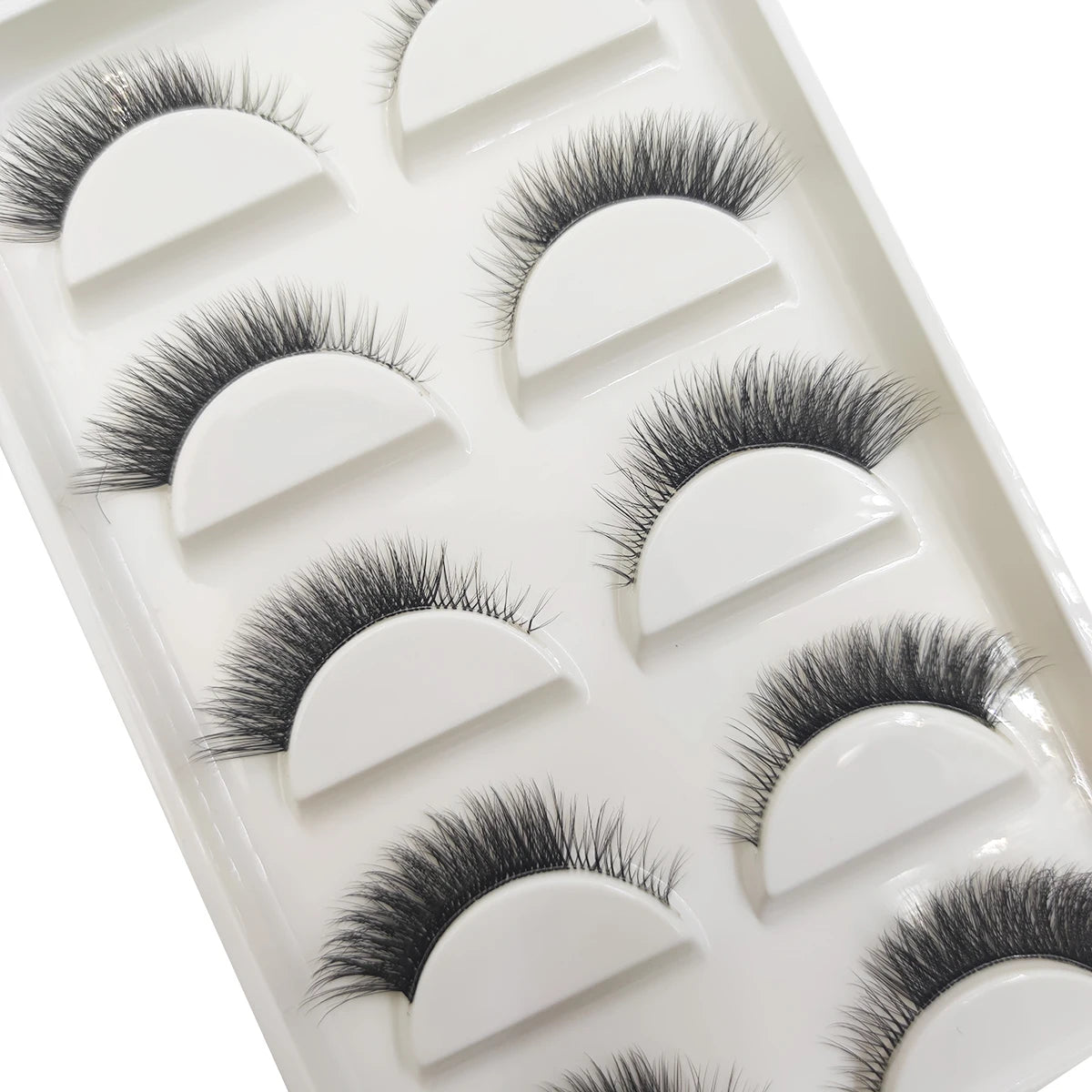 Transparent 3D Mink Eyelashes, Natural Clear False Eye Lashes, Soft Invisible Eyelash, Wispy Makeup Faux Cils, H13 X08, 5 Pairs