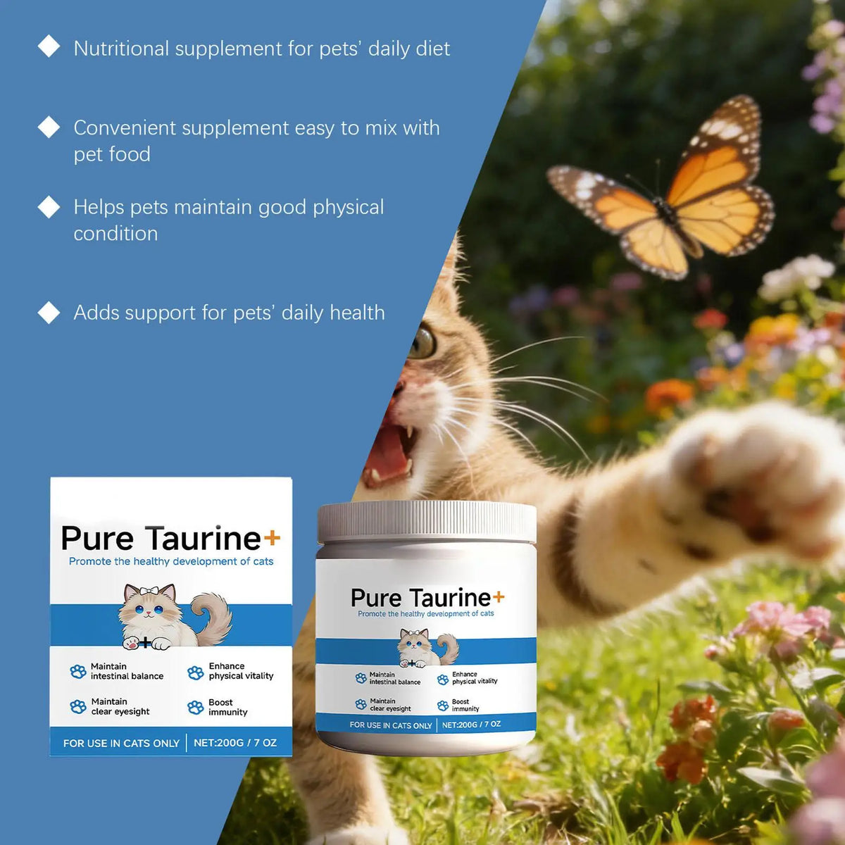 Pet Supplements 200g Daily Nutrition Cats Wet Or Dry Food Supplements for Small Medium Large Breeds Animals Home Travel Shelter