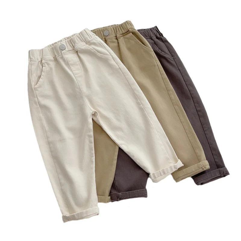 Spring Boys Casual Pants 2-8 Years Old Children Harem Pants Summer Girls Loose Solid Color Sport Trousers Kids Fashion Clothes