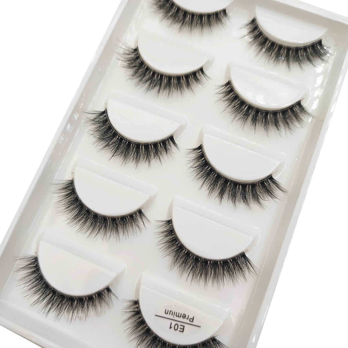 Transparent 3D Mink Eyelashes, Natural Clear False Eye Lashes, Soft Invisible Eyelash, Wispy Makeup Faux Cils, H13 X08, 5 Pairs