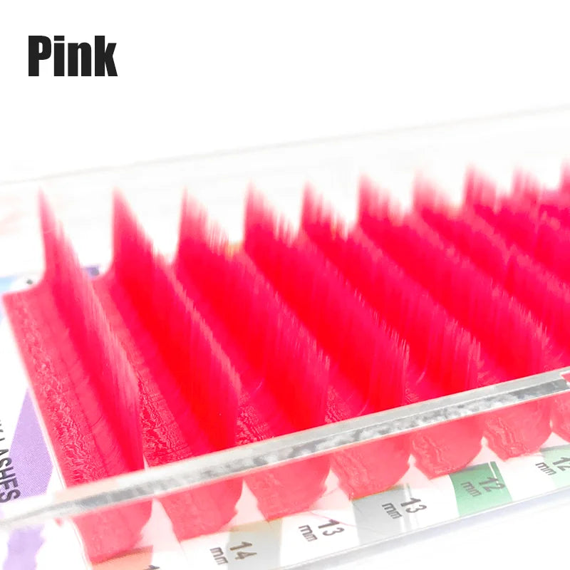 NATUHANA L/LU(M) Curl Auto Fans Colored Lashes Easy Fan Color Eyelash Extension L-Shaped Individual Mink Eyelashes Makeup