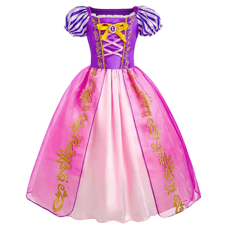 Rapunzel Dress for Girls Kids Summer Tangled Costumes Fancy Princess Dress Children Birthday Carnival Halloween Party Clothes