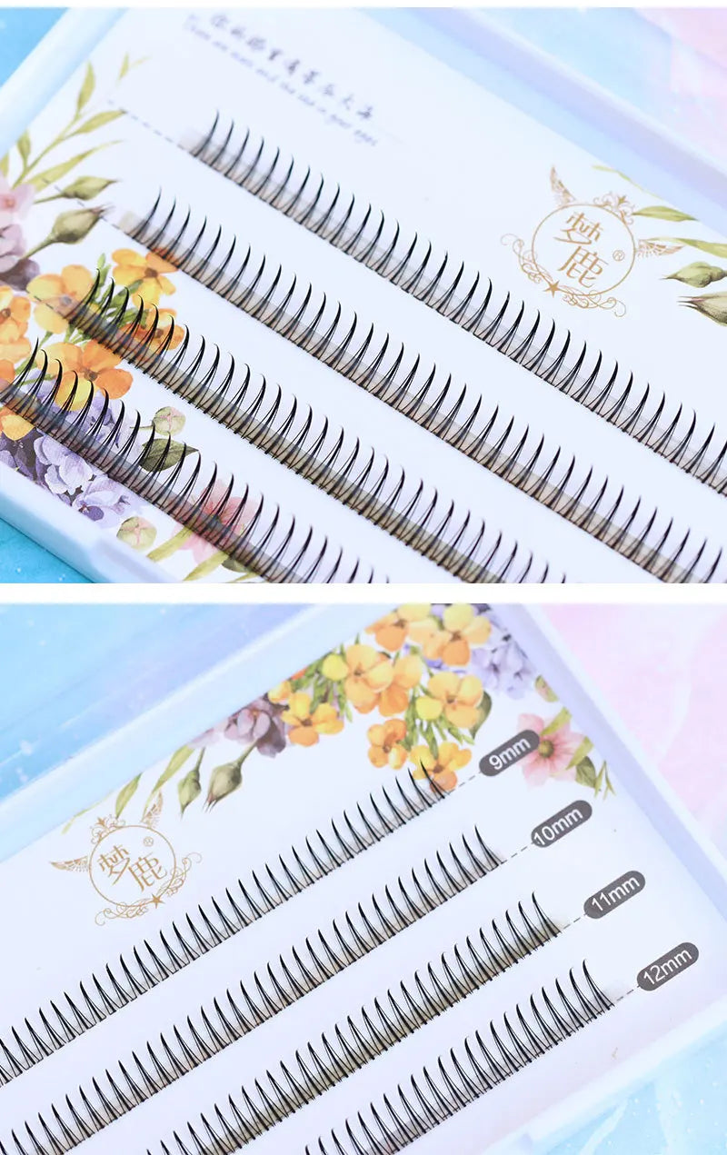 8-12mm A-Type Brown Individual Cluster Lashes, Soft Natural Fairy Strand Eyelashes, black Lashes for Korean Makeup Look