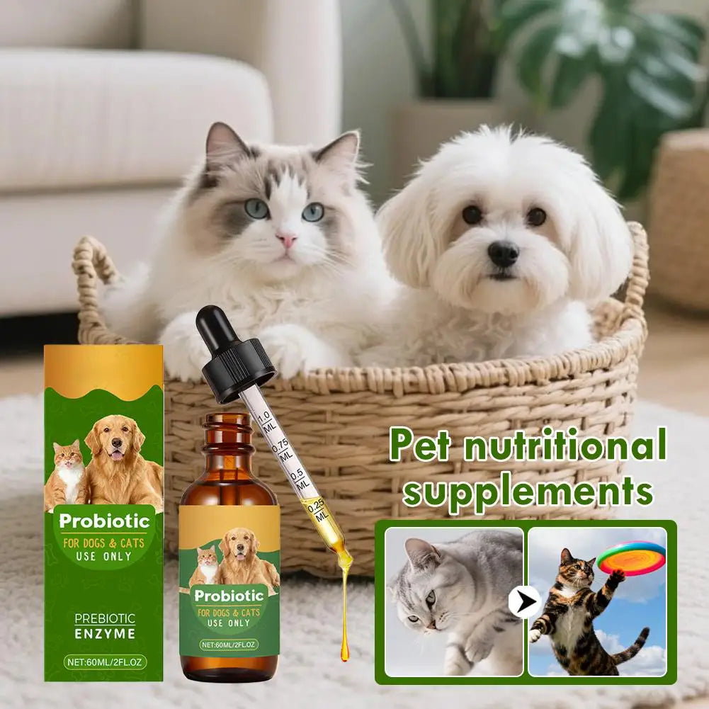 Pet Nutrition Supplement Probiotic Drops Containing Enzymes Used For Dog Cat Digestion And Boosts Immune Daily Health Supplement