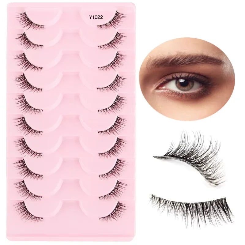 SHIDISHANGPIN False Lashes Extension 3/10 Pairs 3D Mink Eyelash Half Lashes Natural Cat Eye Eyelashes Makeup Faux Cils Fake Lash