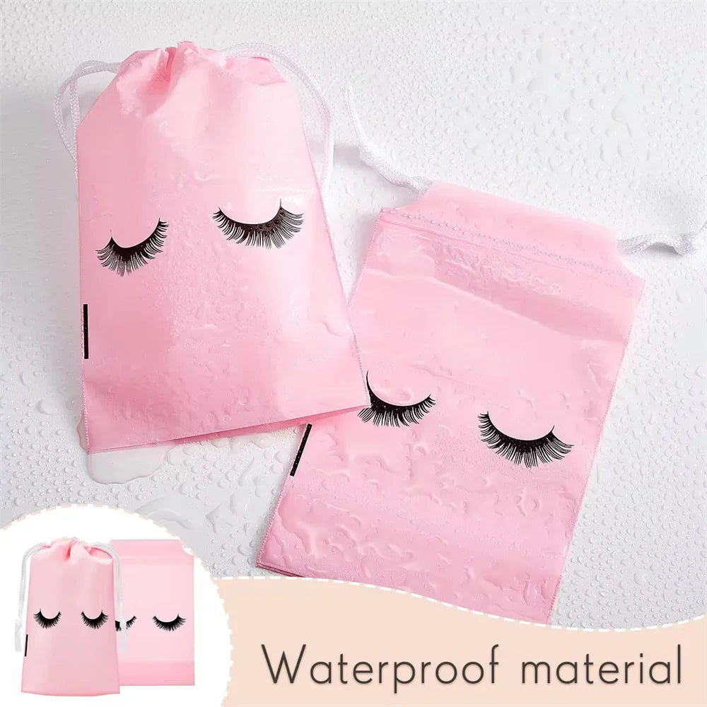 50PCS Travel Pouch Eyelash Aftercare Reusable Bag Cosmetic Bags Lashes Extension Supplies Beauty Travel Pouch Makeup Tools