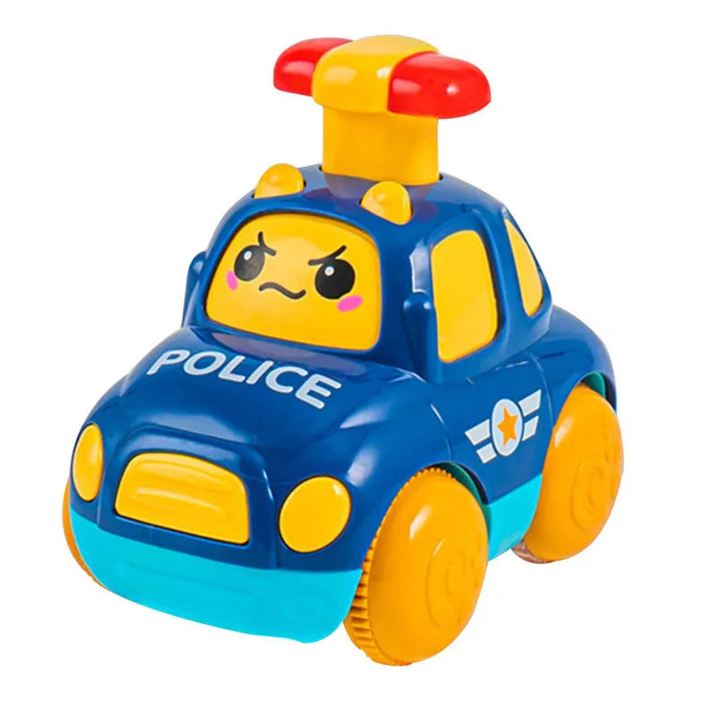 Baby Car Toys for 6 12 Months Friction Car Infant Soft Rubber Inertial Push and Go Vehicles Roll Car Hand Rattle Gift for Kids
