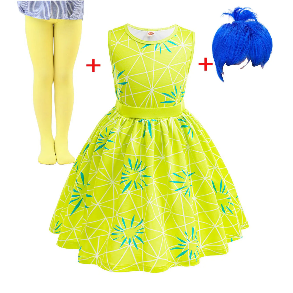 Emotion Drama Animated Film Costume Play Joy Cosplay Dress 2025 Kid Cartoon Movie Role Playing Princess Frock Halloween Apparel