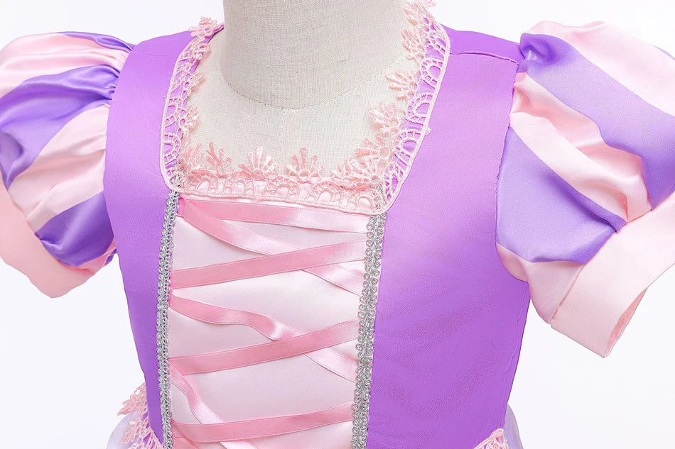 Girl Rapunzel Dress for Kid Princess Girl Tangled Cosplay Carnival Halloween Vestido Birthday Party Ball Gowns Evening Costume