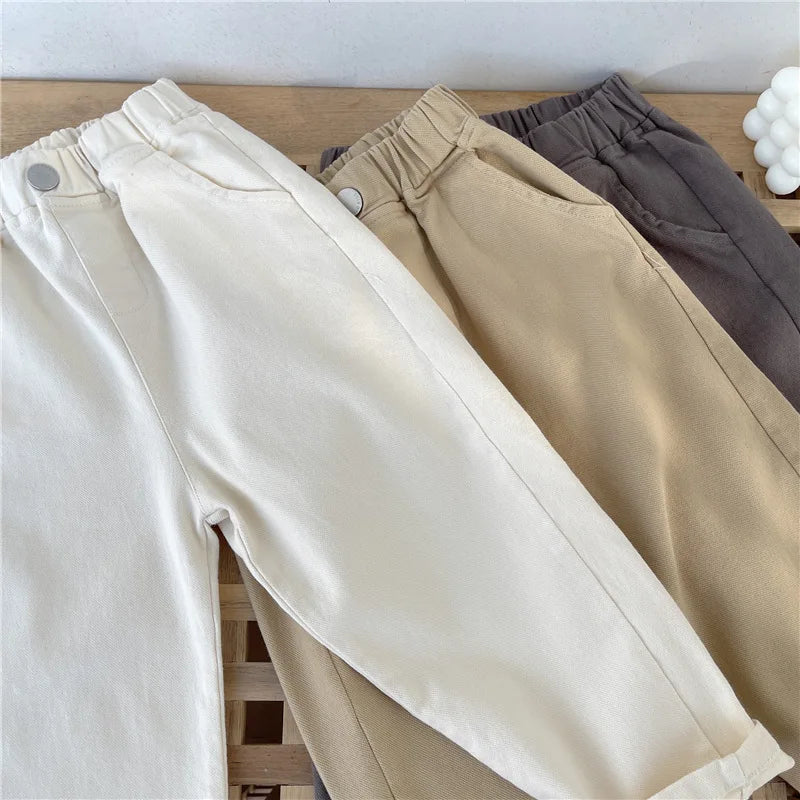 Spring Boys Casual Pants 2-8 Years Old Children Harem Pants Summer Girls Loose Solid Color Sport Trousers Kids Fashion Clothes