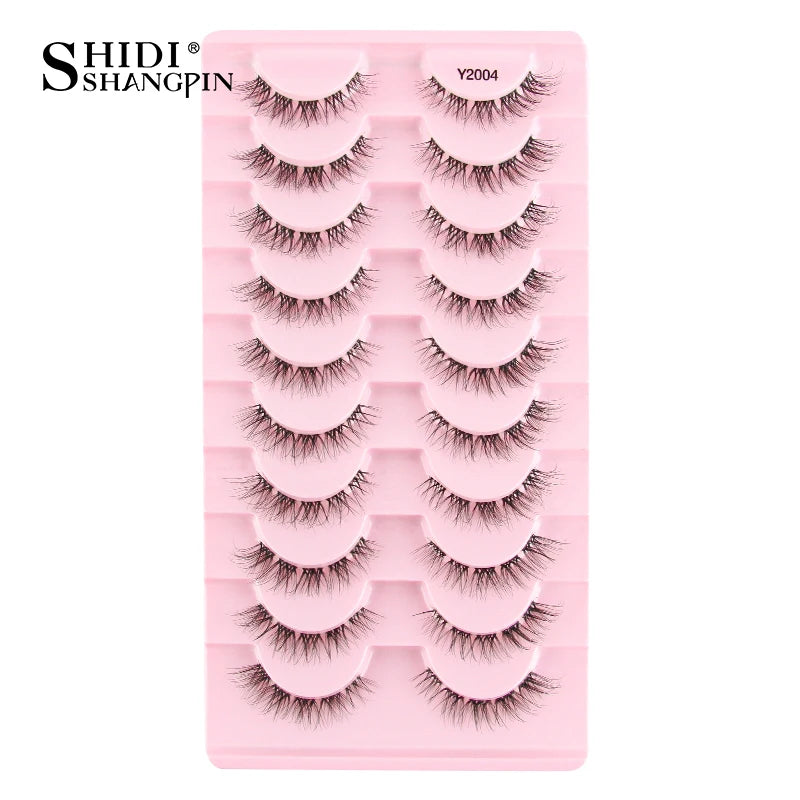SHIDISHANGPIN False Lashes Extension 3/10 Pairs 3D Mink Eyelash Half Lashes Natural Cat Eye Eyelashes Makeup Faux Cils Fake Lash