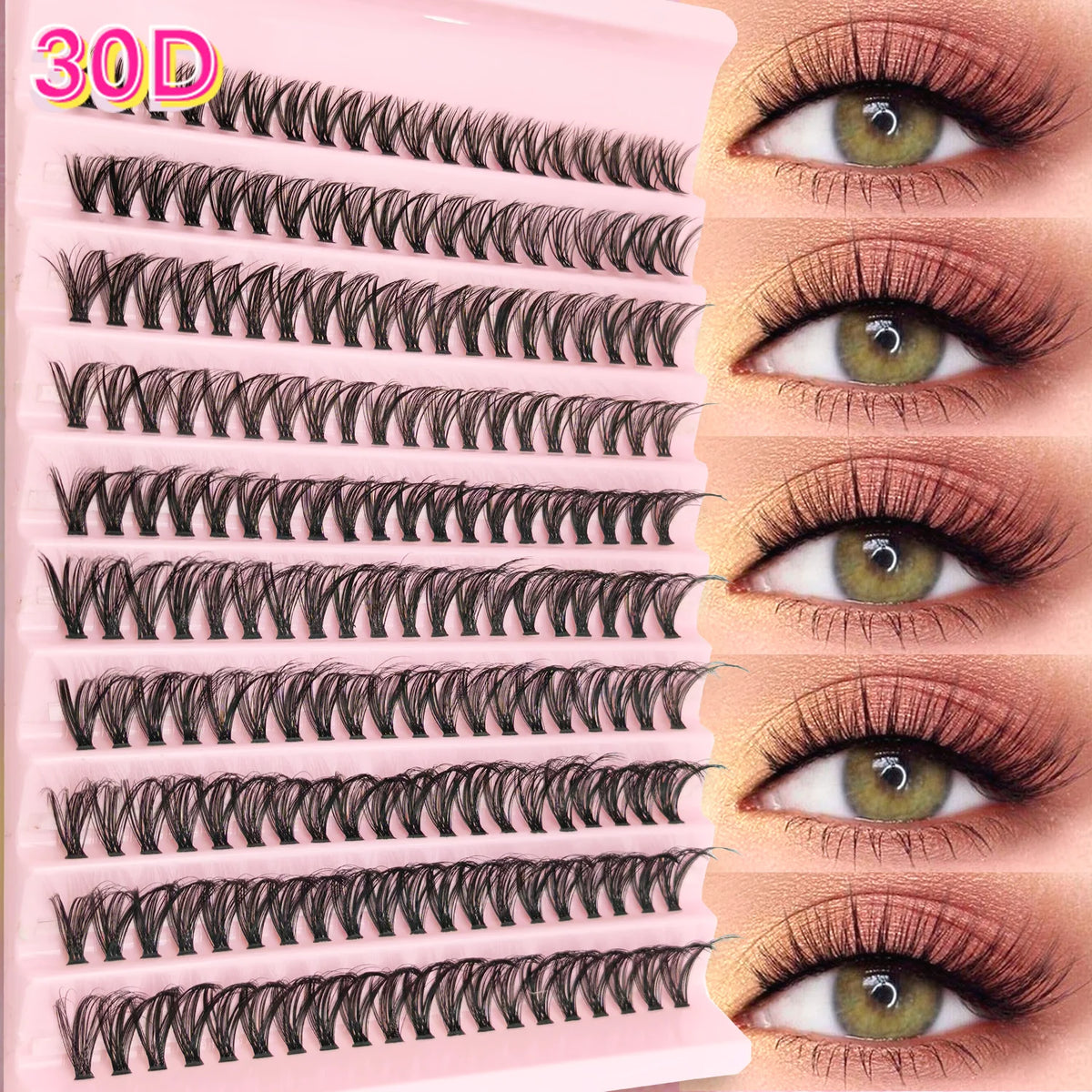 Big Capacity Super Bunch DIY Cluster Lashes 8-16mm Mix Charm Style Eyelashes Extension False Eyelash Makeup Tool Russian Volume